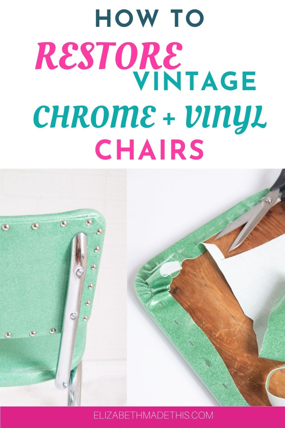 How to upholster a kitchen chair restore vintage chairs Elizabeth Made This